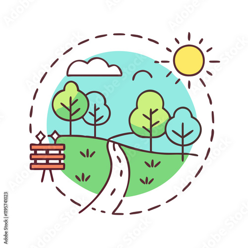 nature path vector icon, nature path vector illustration-simple illustration of nature path, perfect for nature path logos and icons and themed design  photo