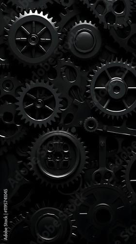 Wallpaper Mural Dark minimalist mobile wallpaper featuring gear design, symbolizing productivity and focus Torontodigital.ca