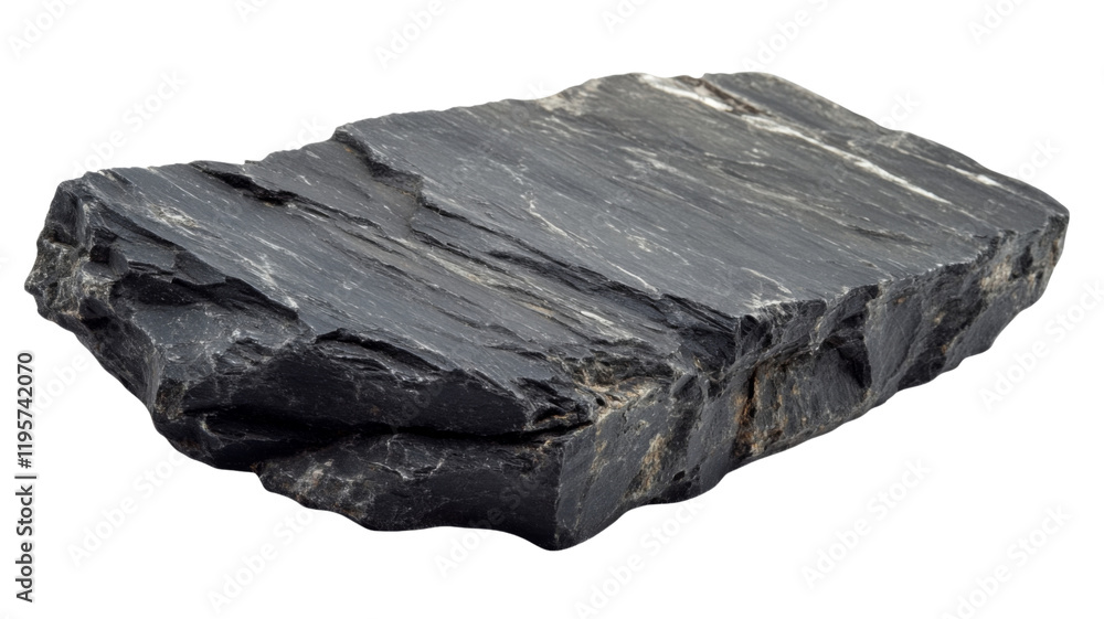 Isolated rough black stone with raw texture, isolated on transparent background Isolated rough black stone with raw texture, isolated on transparent background