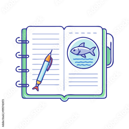 angler s journal vector icon, angler s journal vector illustration-simple illustration of angler s journal, perfect for angler s journal logos and icons and themed design 