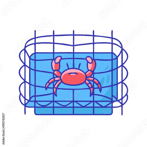 crab trap vector icon, crab trap vector illustration-simple illustration of crab trap, perfect for crab trap logos and icons and themed design  photo