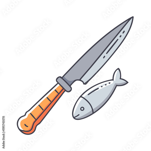 fish fillet knife vector icon, fish fillet knife vector illustration-simple illustration of fish fillet knife, perfect for fish fillet knife logos and icons and themed design 