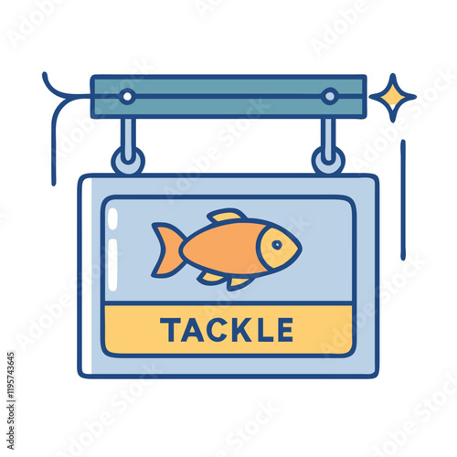 fishing tackle store sign icon, fishing tackle store sign vector,