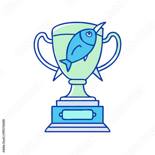 fishing tournament trophy icon, fishing tournament trophy vector,