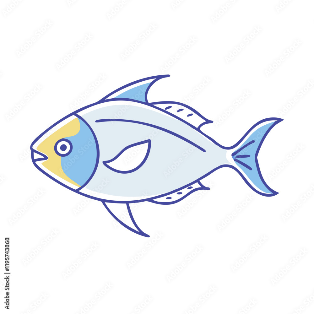 Fototapeta premium fish silhouette vector icon, fish silhouette vector illustration-simple illustration of fish silhouette, perfect for fish silhouette logos and icons and themed design 