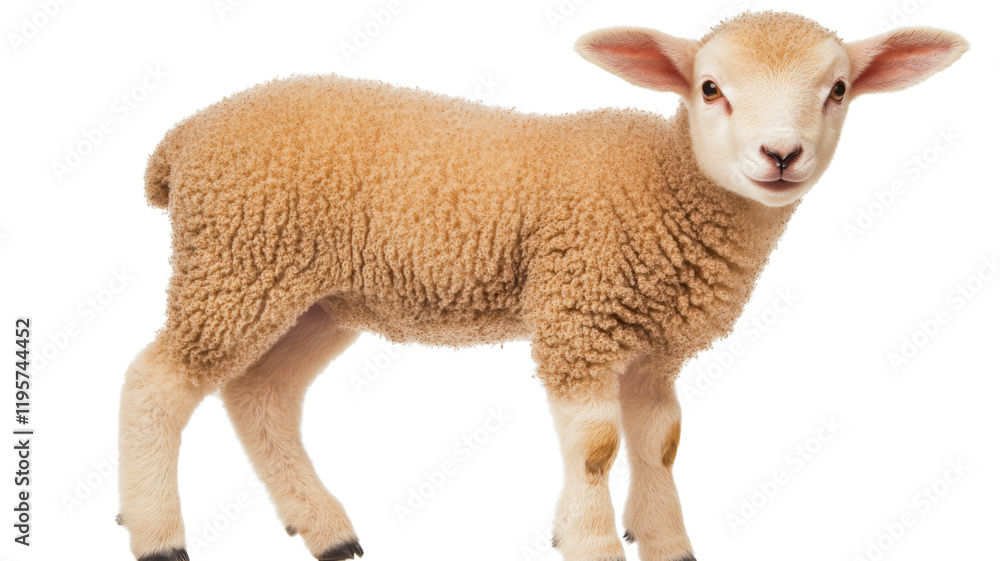 Fototapeta premium Lamb sheep, isolated on transparent background