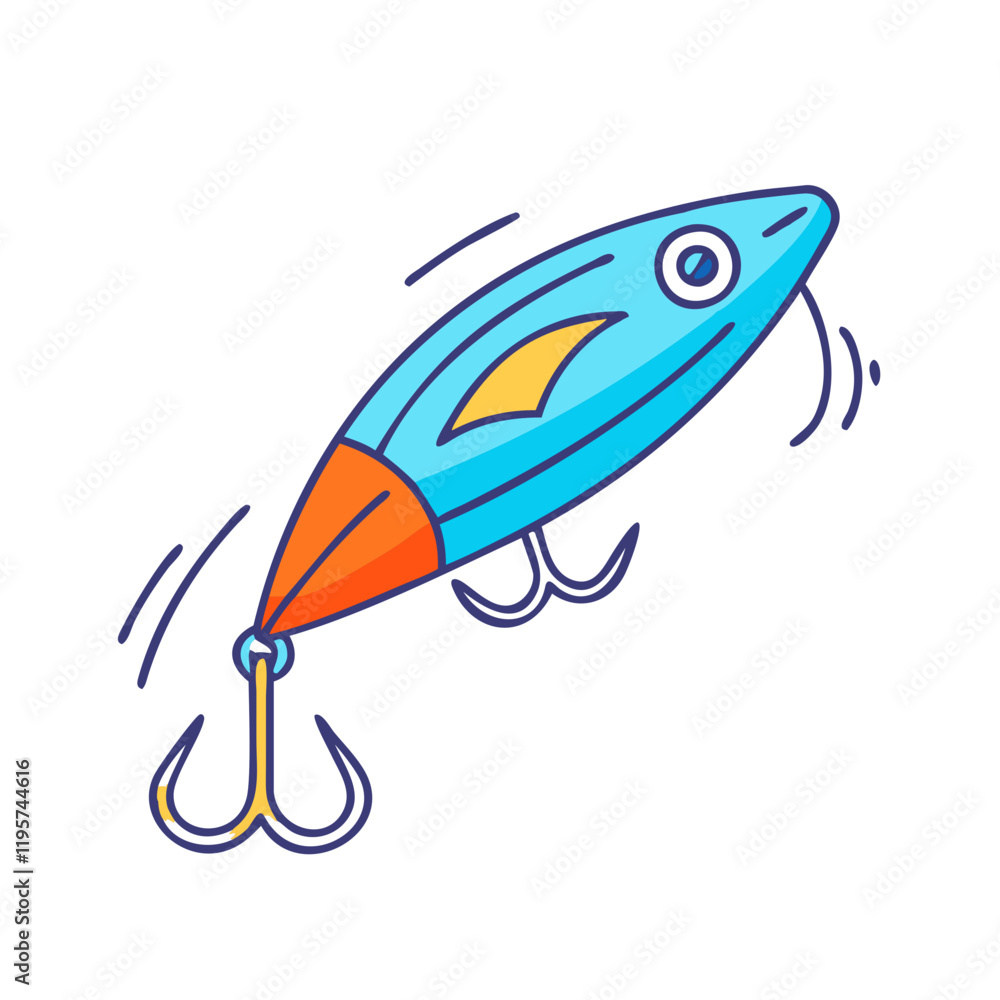 Fototapeta premium saltwater fishing lure vector icon, saltwater fishing lure vector illustration-simple illustration of saltwater fishing lure, perfect for saltwater fishing lure logos and icons and themed design 