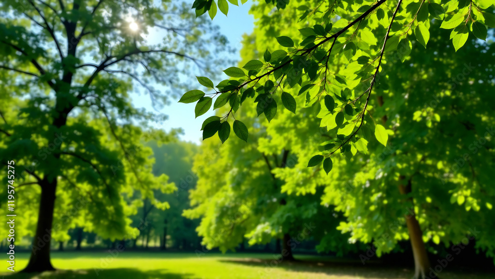 Blurred green tree park outdoor background with bokeh lights, vibrant spring and summer mood, depth of field, warm lighting, atmospheric, nature-inspired, professional quality, focus on foliage and gl Blurred green tree park outdoor background with bokeh lights, vibrant spring and summer mood, depth of field, warm lighting, atmospheric, nature-inspired, professional quality, focus on foliage and gl