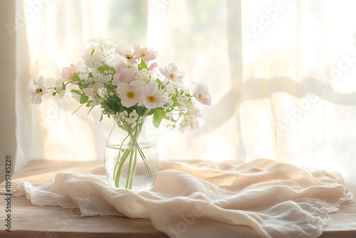 Flowers in a Vase by the Window