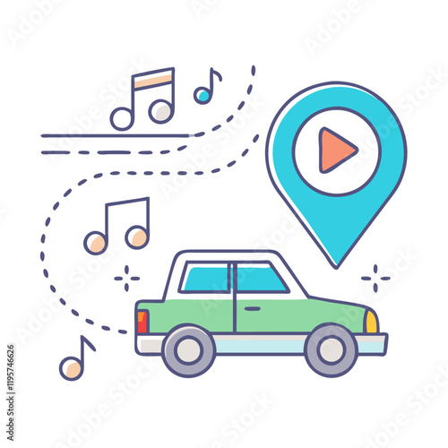 road trip playlist vector icon, road trip playlist vector illustration-simple illustration of road trip playlist, perfect for road trip playlist logos and icons and themed design 