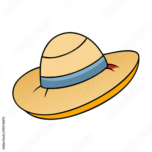 sun hat vector icon, sun hat vector illustration-simple illustration of sun hat, perfect for sun hat logos and icons and themed design 