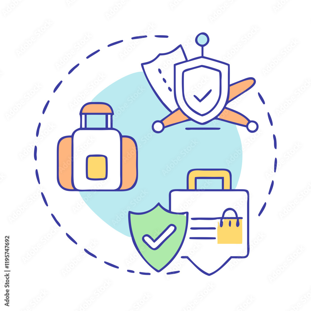 Obraz premium travel safe vector icon, travel safe vector illustration-simple illustration of travel safe, perfect for travel safe logos and icons and themed design 