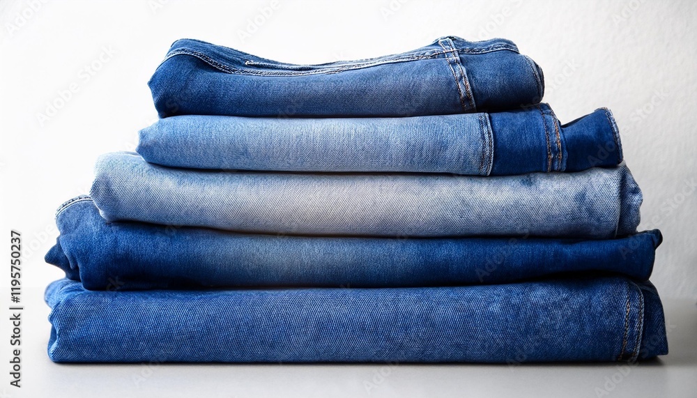 stack of blue jeans