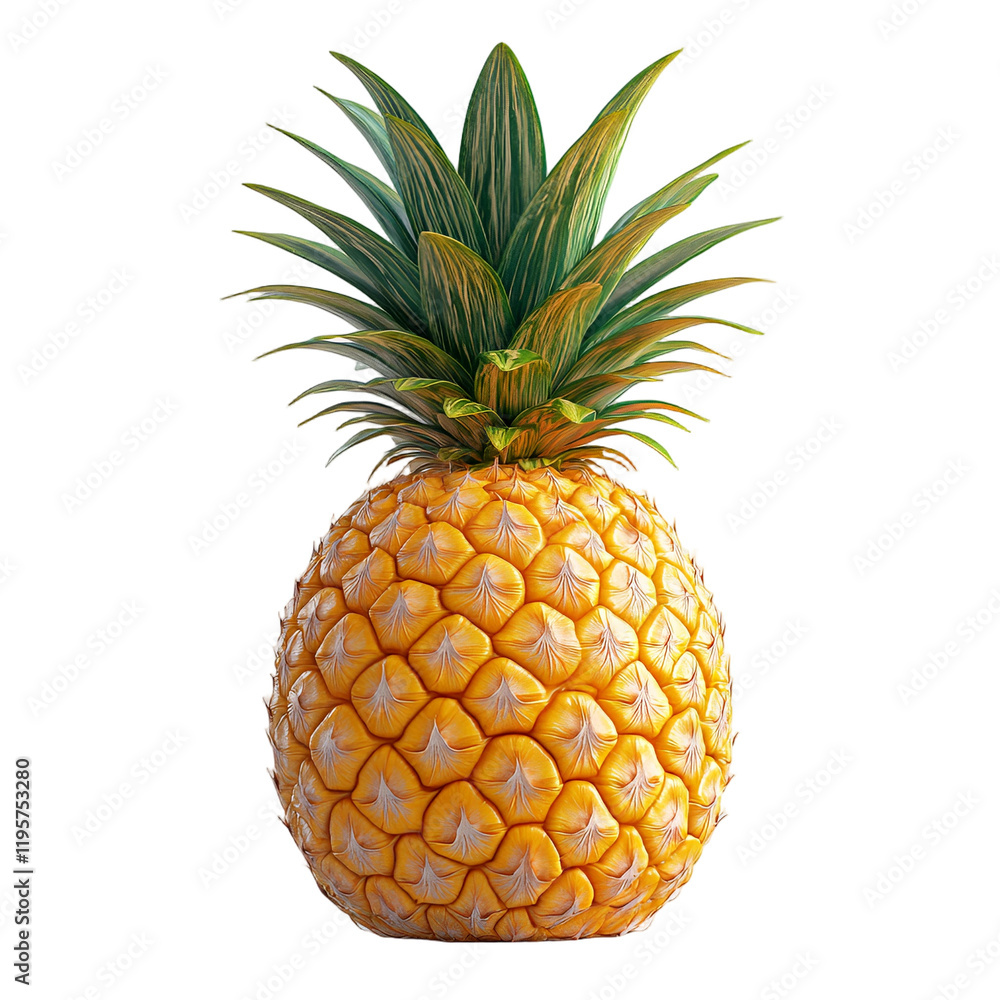 Fresh Pineapple Fruit Isolated Transparent Background. Fresh Pineapple Fruit Isolated Transparent Background.