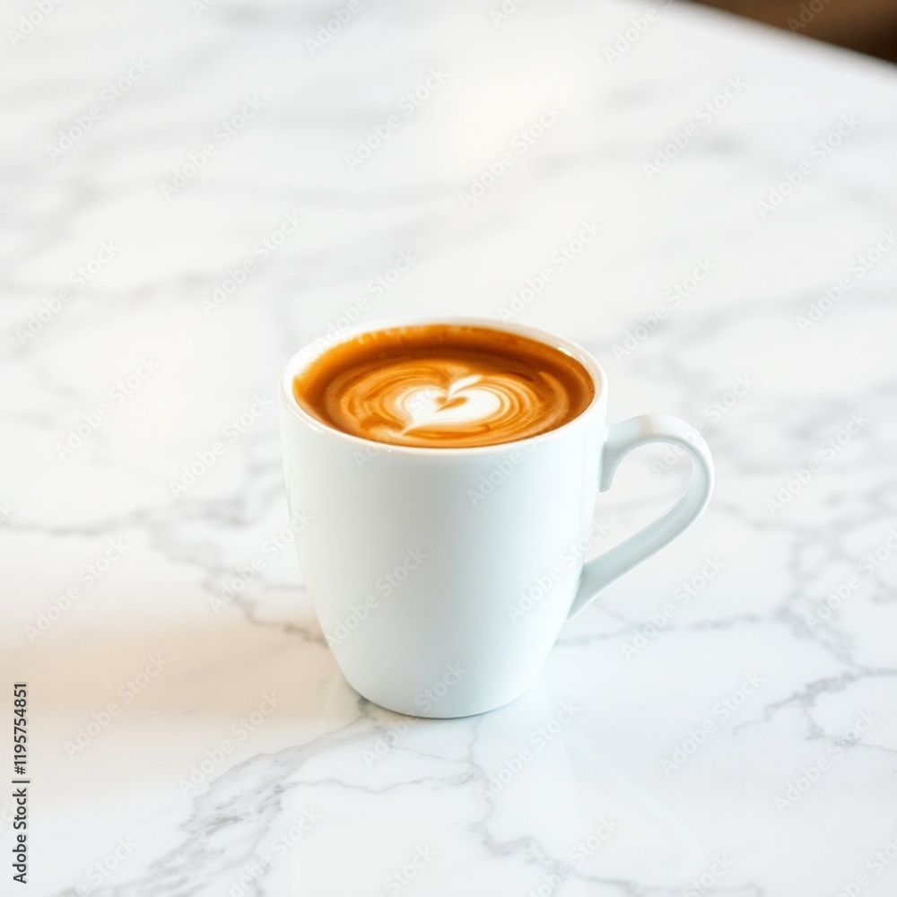 Hot coffee cream on a polished marble countertop. Hot coffee cream on a polished marble countertop.