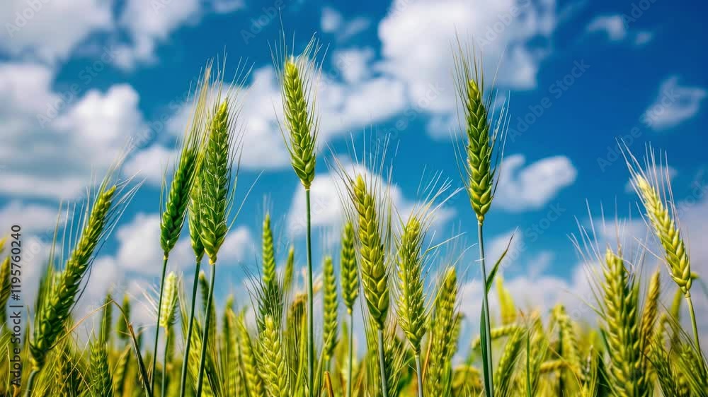 wheat field against the background of a cloudy sky wheat field against the background of a cloudy sky