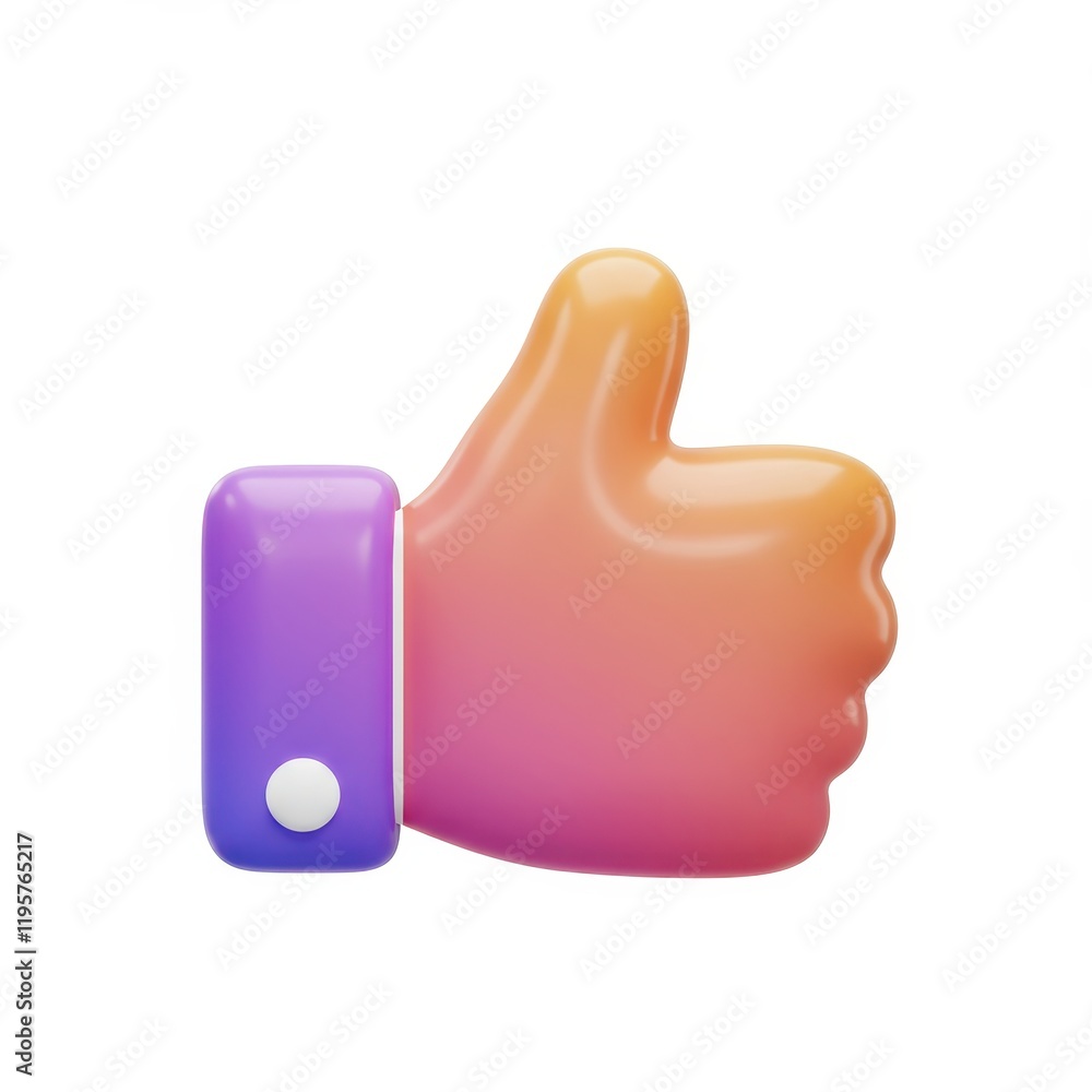 3D thumb up icon isolated on white background 3D thumb up icon isolated on white background