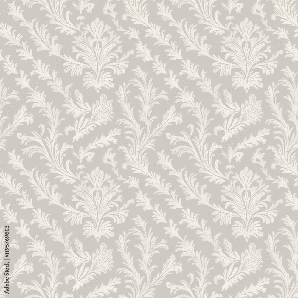 Seamless Elegant Floral Damask Pattern on a Beige Background Seamless Elegant Floral Damask Pattern on a Beige Background