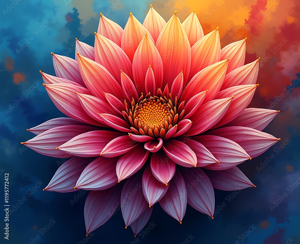 Obraz premium beautiful abstract colorful flower design, generative ai