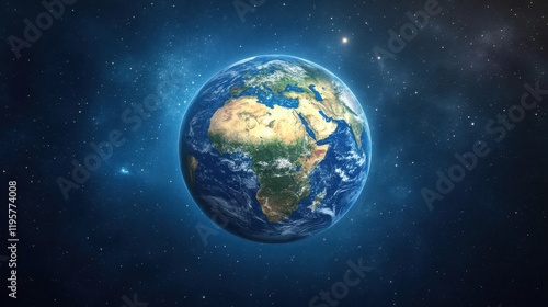 Fototapeta Naklejka Na Ścianę i Meble -  Stunning view of earth from space with vibrant continents and oceans