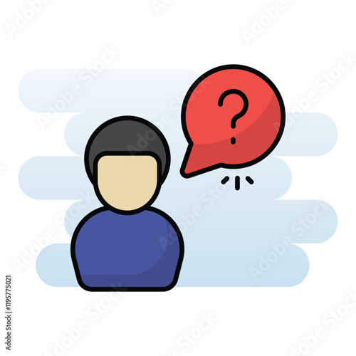 Canvas Print Question In Mind vector icon