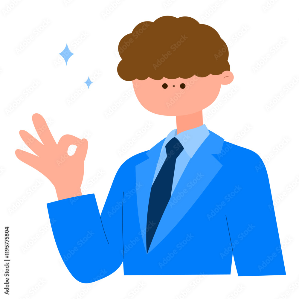 businessman showing ok hand gesture flat vector illustration businessman showing ok hand gesture flat vector illustration