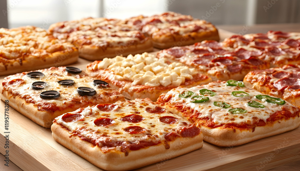 Newly made assorted pizza supreme Newly made assorted pizza supreme