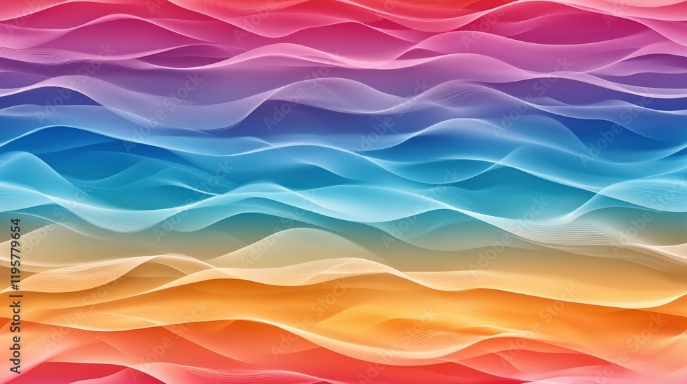 Fototapeta premium seamless Ethereal Wave Gradient in Sunset Colors for Contemporary Design