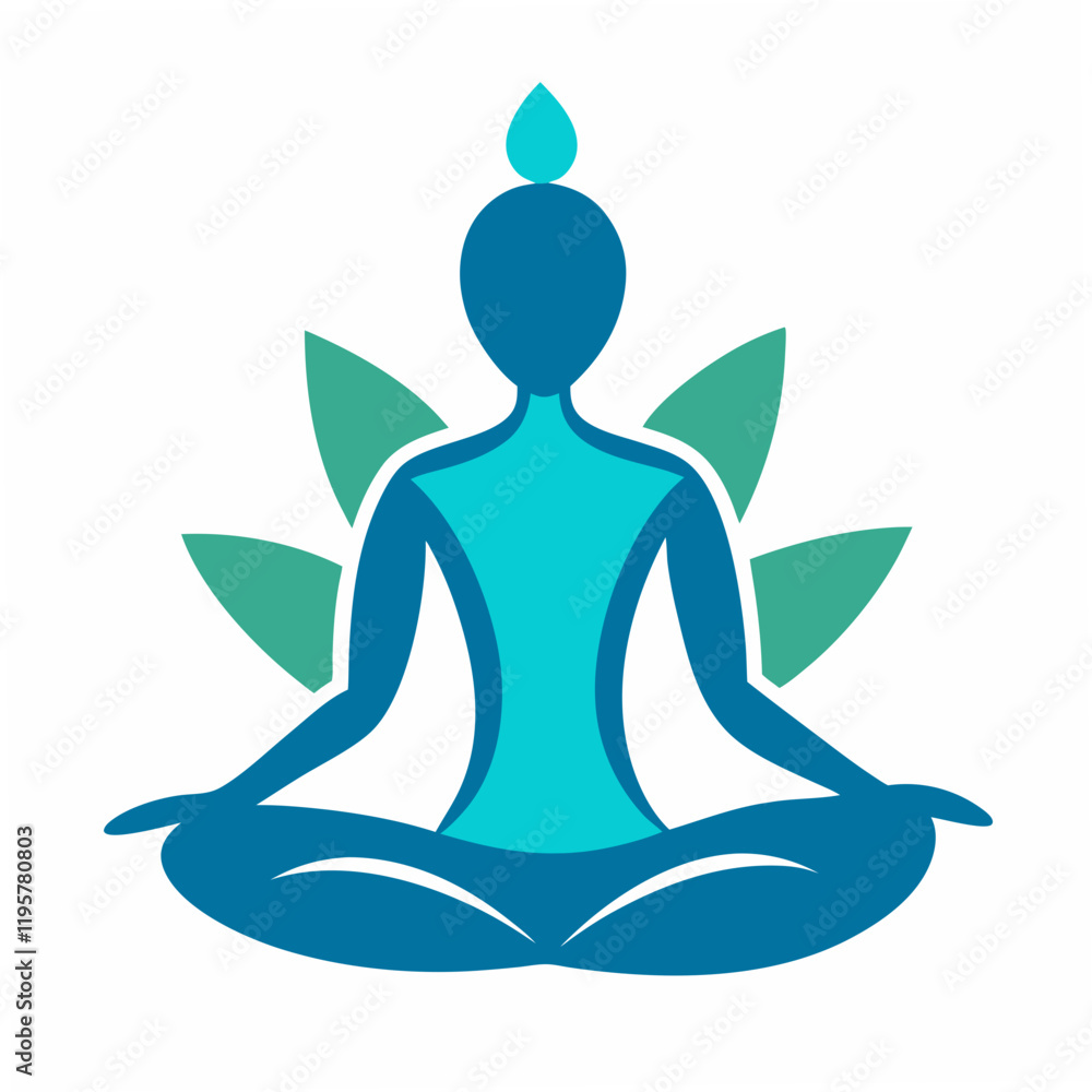 Minimalist Meditation Illustration with Nature Elements Minimalist Meditation Illustration with Nature Elements