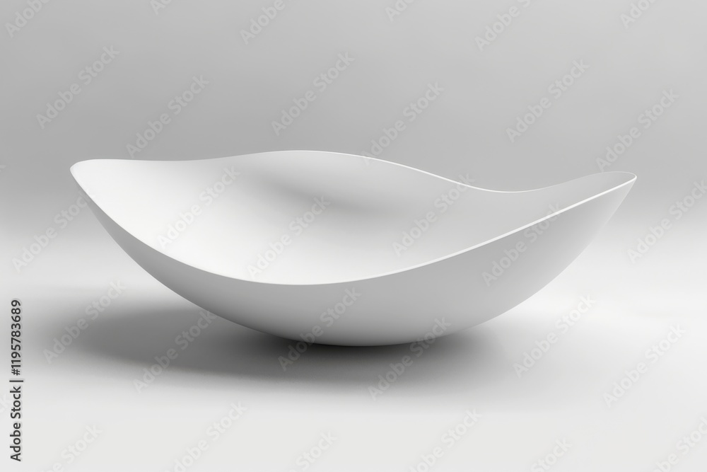 Serene silhouette of a white convex shape in soft tones of tranquility Serene silhouette of a white convex shape in soft tones of tranquility
