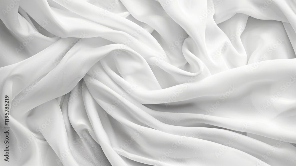 Obraz premium Elegant white fabric with smooth waves and folds