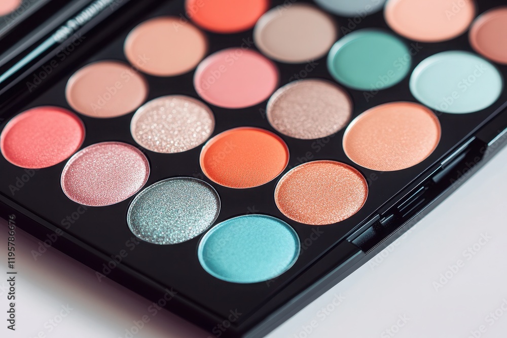 A vibrant makeup palette featuring a range of colorful eyeshadows and blushes for various looks and styles. A vibrant makeup palette featuring a range of colorful eyeshadows and blushes for various looks and styles.