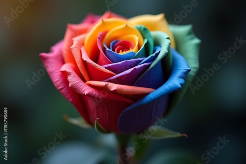 lgbtq pride rainbow rose heart, valentines day, ai photo