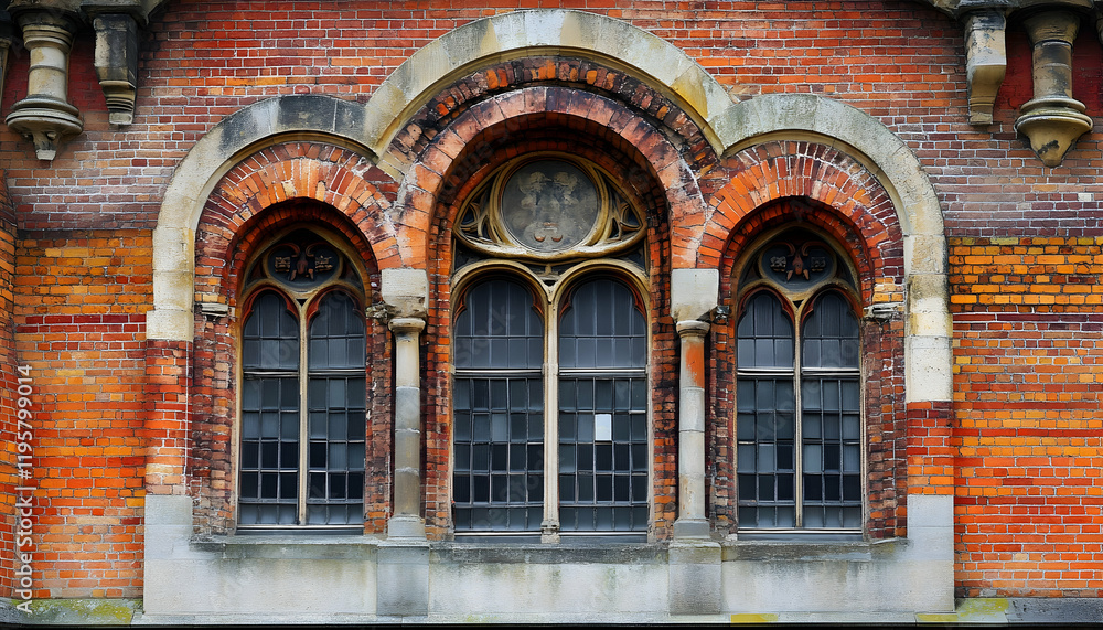 Obraz premium Brick fa? section ade of the H?'tel-Dieu Saint-Jacques