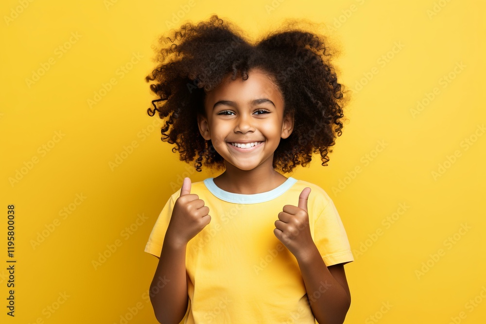 Happy child with thumbs up expressing positivity and agreement, perfect for advertising campaigns and projects related to childhood, education, and well being Happy child with thumbs up expressing positivity and agreement, perfect for advertising campaigns and projects related to childhood, education, and well being