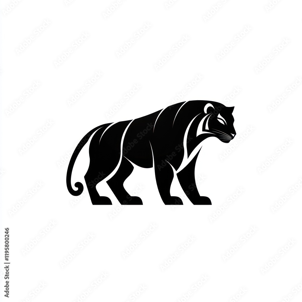 Fototapeta premium Black panther graphic design on white background
