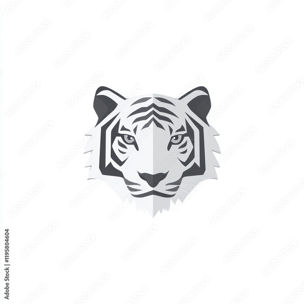Obraz premium Abstract white tiger head graphic design