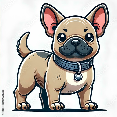 Wallpaper Mural A beautiful hunting dog French Bulldog, cute, beautiful, faithful, man's best friend, in cartoon  Torontodigital.ca
