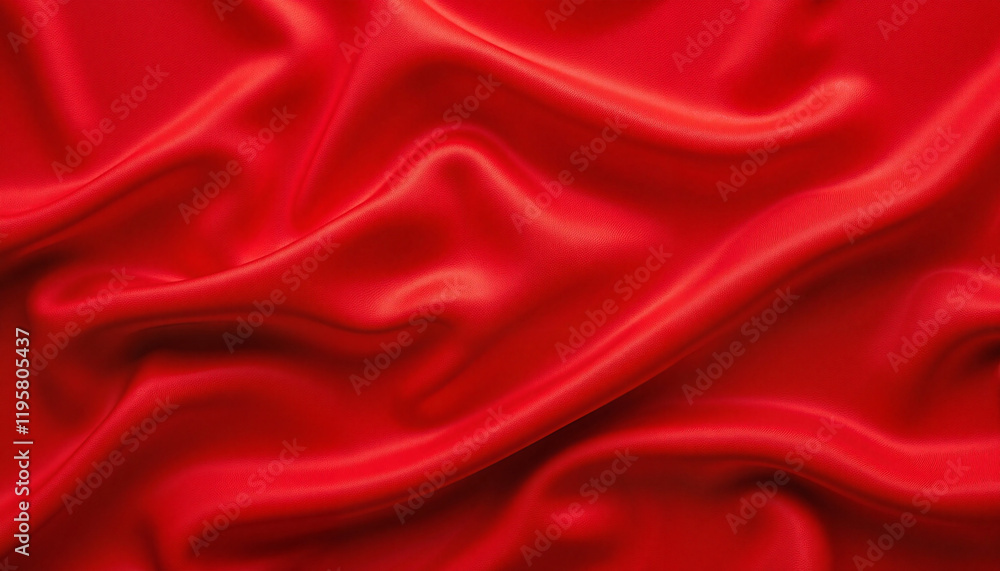 Fototapeta premium Abstract arrangement of layered red silk fabric textures, visual depth