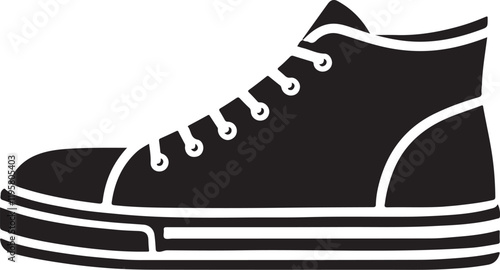 Shoe icon silhouette design in white background