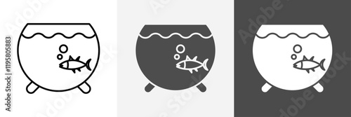 Aquarium icon set vector art
