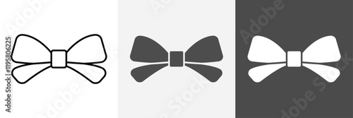 Bow icon set vector art