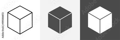 Cube, Cubic or Box Icon set vector art