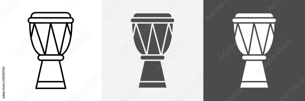 Djembe Icon set vector art Djembe Icon set vector art