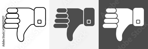 Dislike icon set vector art