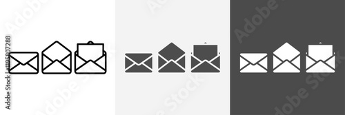 Envelope icon set set vector art