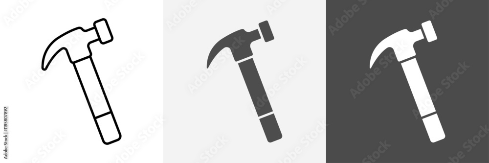 Hammer icon set vector art