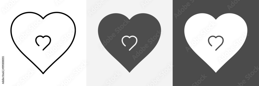 Heart icon set vector art Heart icon set vector art