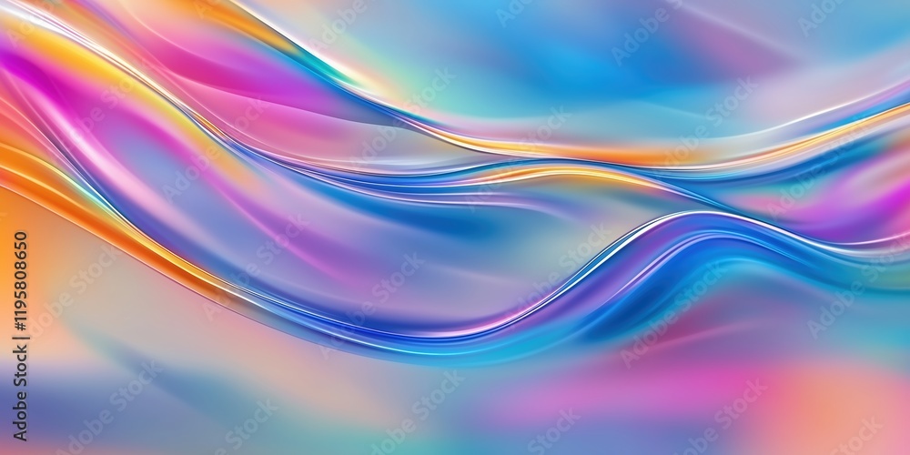 Fototapeta premium A captivating blend of flowing colors, showcasing soft purple and blue waves against a gentle gradient background.