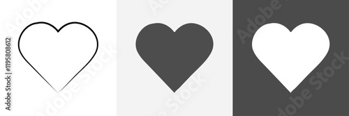 Love Heart icon set vector art